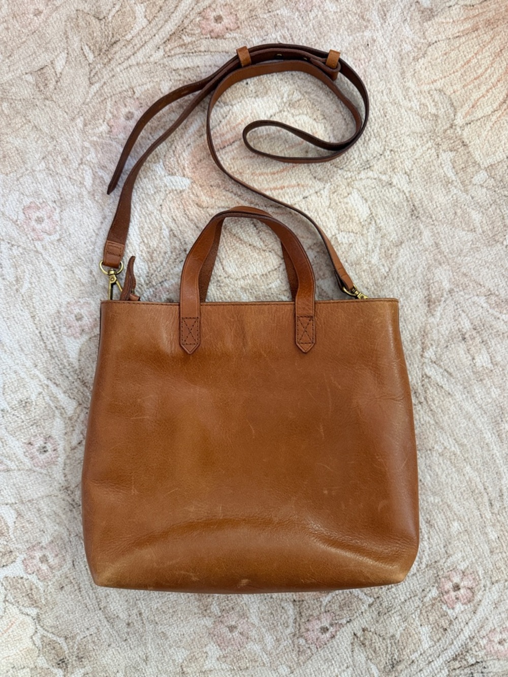 Madewell Brown Leather Crossbody Tote